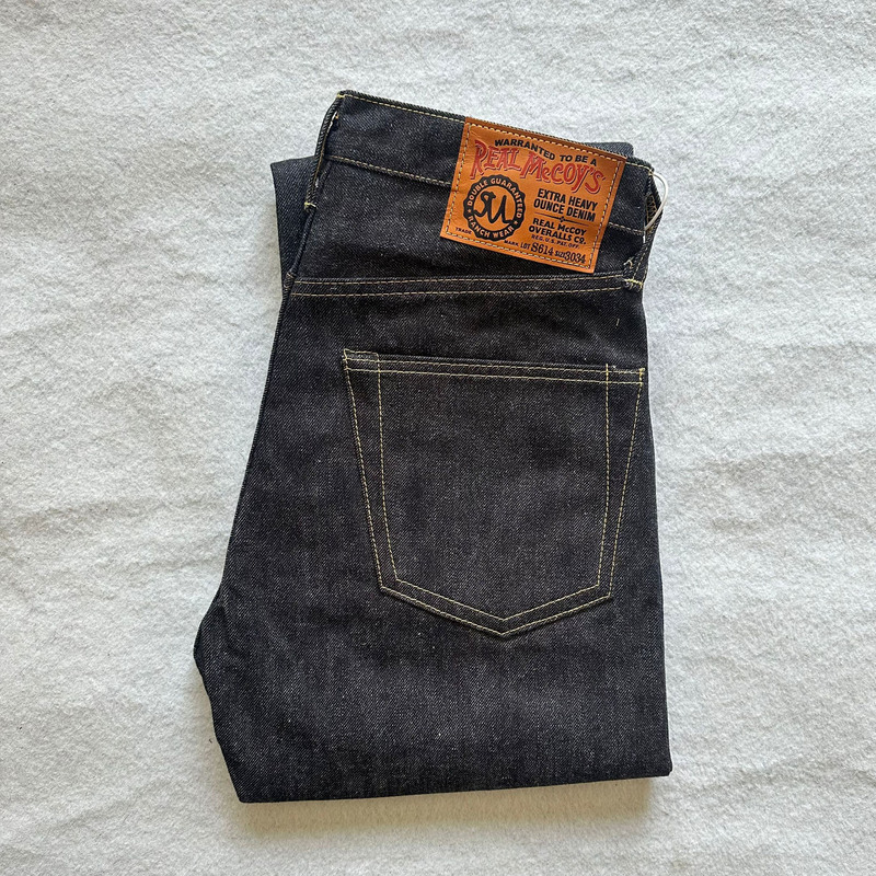 The Real Mccoy's Japanese-Made Men's Classic Straight-Leg Original Color Nissan Cow Jeans Non-Rrl Lvc