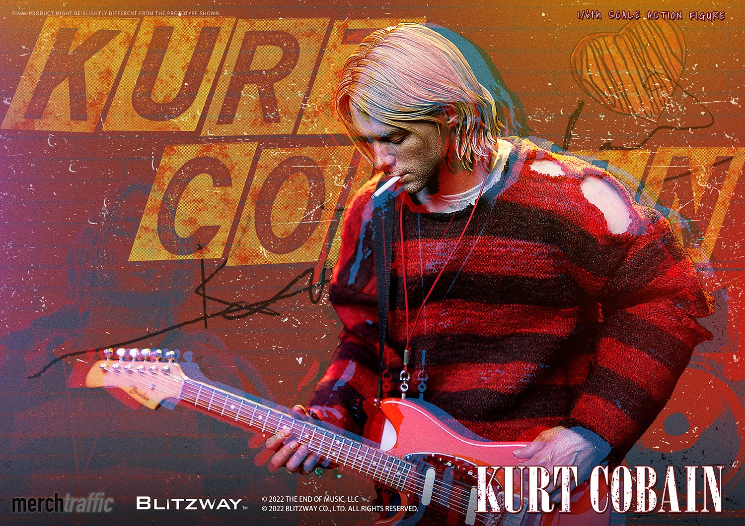 Blitzway Kurt Cobain 1/6 Action Figure - BZW47967 Custom Rooted