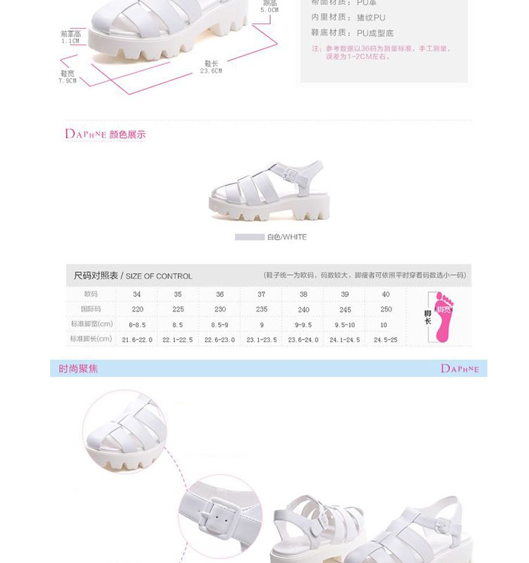 Daphne_ Daphne mùa hè giày nữ mới Baotou không khí bên hông có khóa từ dép hở ngón 1016303306 giày sandal nữ đi học