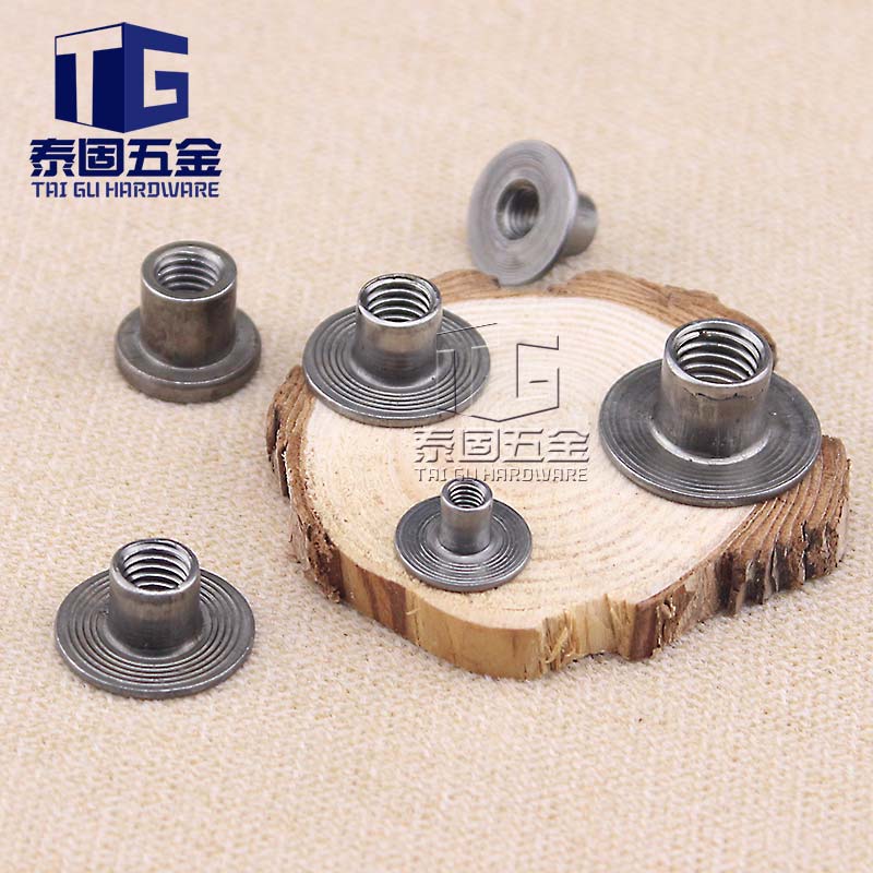 Natural color M4M5M6M8M10 cold pier iron plate cap welding nut T-type nut lock butt nut link nut