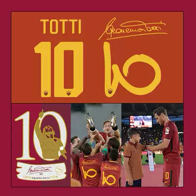 Totti Retired Medal 1617 Season Rome Totti Retired Commemorative Edition Signature Edition Number Heat Transfer Armband