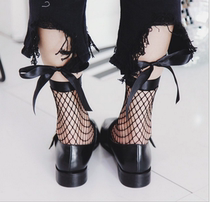 Pinging 6 pairs of Han edition spring and summer net eye hollow female socks DIY flower belt net eye