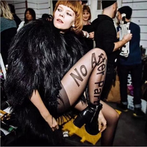 The black letter of the European and American trend stockings NO after party is a thin anti - hook pantyhose summer woman