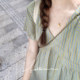 ສີເຫຼືອງ ແລະສີຂຽວ jam summer striped V-neck slim strap dress ສິ້ນສັ້ນງາມ