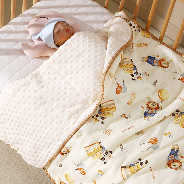 Baby Beanie Blanket Spring and Autumn Baby Newborn Cover Blanket Soothing Summer Quilt Universal Blanket ຜ້າຫົ່ມເດັກນ້ອຍຂະຫນາດນ້ອຍ