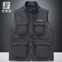 Xe jeep che chắn mùa thu phóng viên câu cá vest nam mỏng máy nhiều túi áo vest vest - Dệt kim Vest đồ vest nam