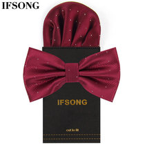IFSOONG Mens Fashion Business Collar Tie Mens Suit Pocket Towels Suit Groom Wedding Handkerchief Wedding
