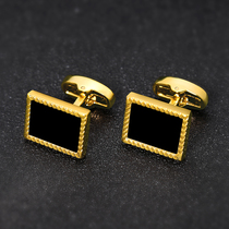IFSONG men cufflinks French shirt golden sleeves men and women black minimalist shirt cuffs cuffs