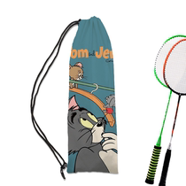 New Tom and Jerry cartoon badminton racket bag sports and leisure drawstring storage bag