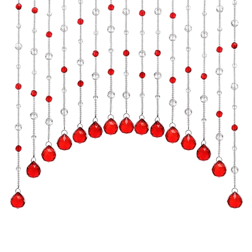 Красные резки бусины хрустальные шарики занавес