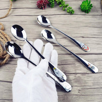 316 stainless steel baby spoon cute cartoon long handle children children food spoon baby supplementary food feeding spoon