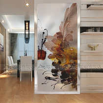 Modern simple decorative shoe cabinet art glass screen partition wall sliding door moving door aisle abstract beautiful