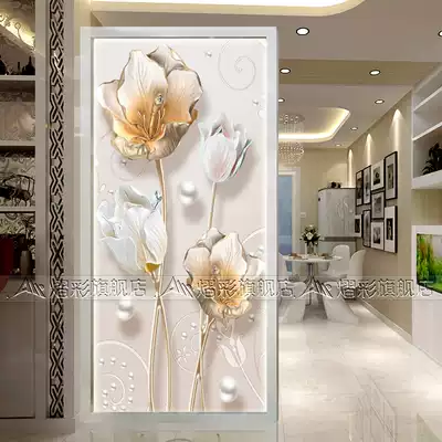 Modern art glass porch background wall screen partition home improvement living room kitchen bathroom craft jewelry Tulip