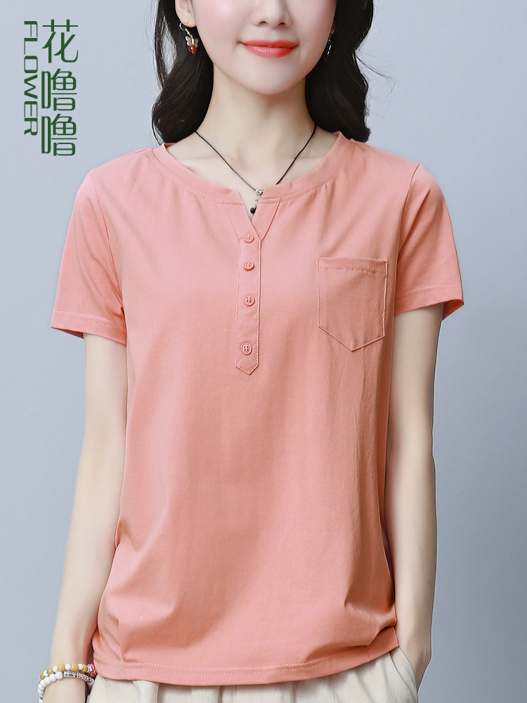 T-shirt women's tops 2022 summer new temperament half-sleeved foreign style fashion all-match Korean version of belly-covering short-sleeved T-shirt