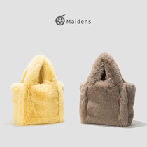 Orange Girl Maiden hair wool stuffed with cute single shoulder axillary bag 2022 Fall Totte Plush Fashion Soft