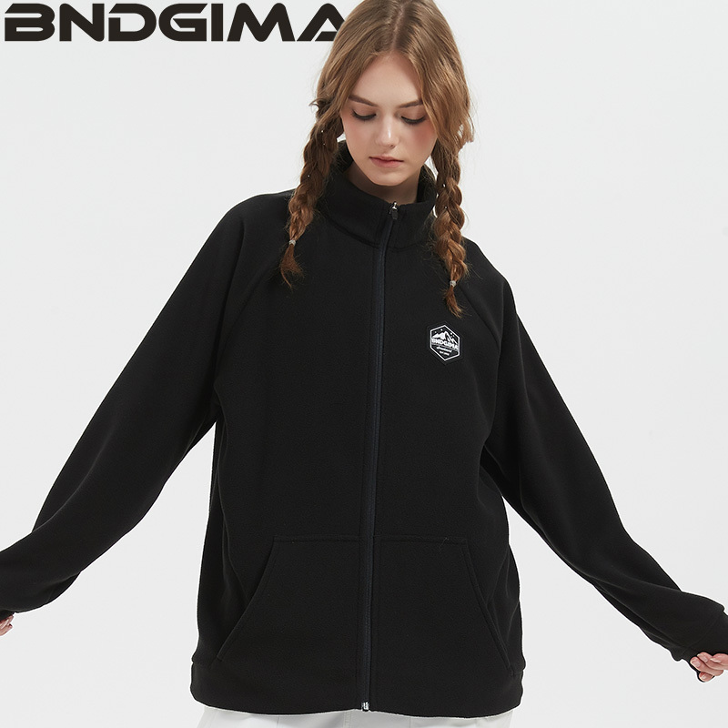 Bndgima Fleece Jacket for Women, Polar Fleece Cardigan, Thickened Ski Liner, Mid-Layer Thermal Wear, Men's Autumn and Winter Sweatshirt