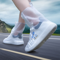 Summer waterproof shoe cover rain shoes silicone thickening wear-resistant non-slip rainy days for men and women childrens rain boots medium and high tube