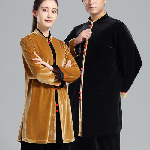 Tai chi clothing chinese kung fu uniforms Golden velvet Tai Chi Clothing clothing women autumn and winter new suit Tai Chi Clothingquan training suit men warm competition performance clothing