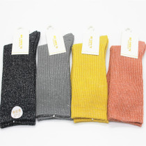 Pile Socks Autumn Winter Women Socks Bright Silk Cotton Socks Winter Lady Stockings Silver Thread Fashion Korean Version Women Socks