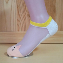Cat Heads Boat Socks Lady Summer Non-slip Invisible Socks ultra low light mouth Short thin section Women socks Low bunch of pure cotton silk stockings