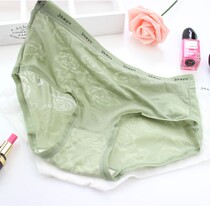 Ultra-thin no-mark dark tattoo jacquard with a piece of ice lady high waist sexy big code Triangle pants no.