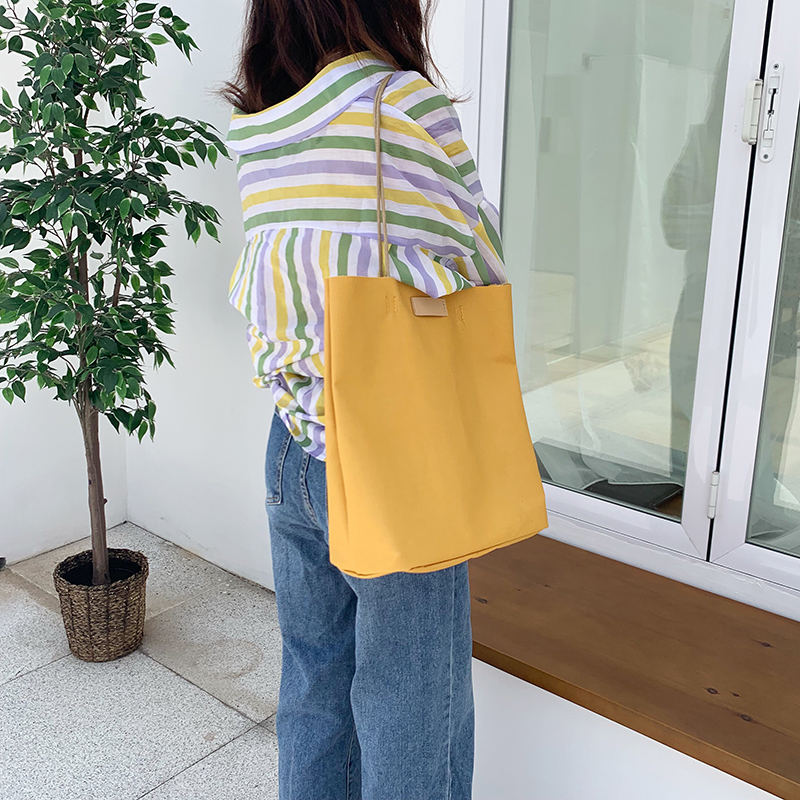 Hàn Quốc công suất lớn giải trí mua sắm túi đeo vai túi vải yêu thích túi cỏ đơn giản 3 gói màu - Túi xách nữ túi xách nữ hàng hiệu cao cấp