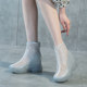 ລະດູຮ້ອນ 2024 ແບບໃຫມ່ breathable ultra-high heel heel mesh boots jelly sole inner heightening sandals women's boots mesh short boots