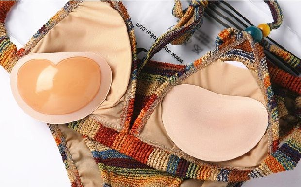 Áo ngực đồ lót bikini ngực nhỏ tập hợp vú dày núm vú tự dính chèn miếng đệm ngực miếng đệm ngực miếng lót mút xốp độn ngực hình hạt đậu