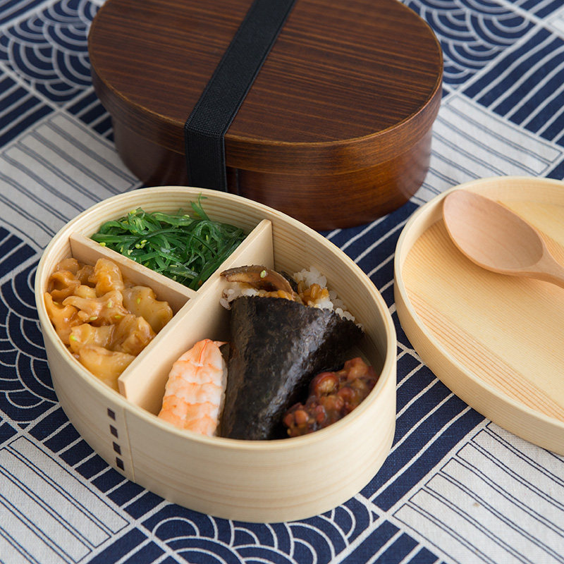 Japan-style Wooden Lunch Box Lunch Box single layer of Birthday Sushi Box Students Portable Dining Box Dried Fruit Box Picnic Box
