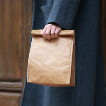 Fan box DuPont paper insulation bag creative waterproof Kraft paper hand holding lunch box file bag work commuter bag