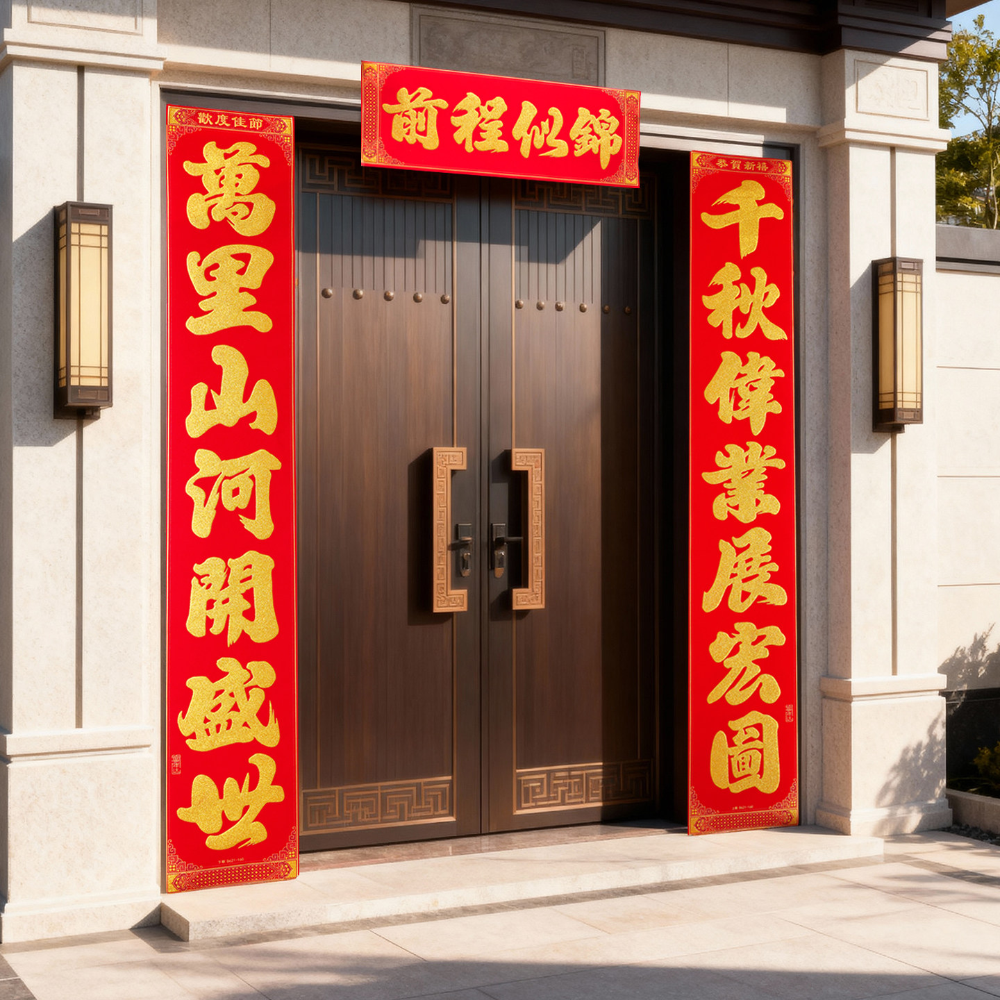 1.5-2.2米高春联怎么选？适合国企事业单位、工厂大门的绒布门贴推荐2026版