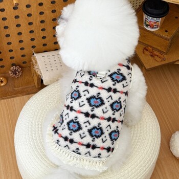 Dog clothes, autumn and winter clothes, ethnic style round neck sweaters, cat teddy, bichon frize, small dogs, traction pet clothes