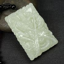 Natural Hetian Jade White jade Guan Gong pendant Mens jade jade pendant Guan Erye necklace Mens jade brand jade pendant