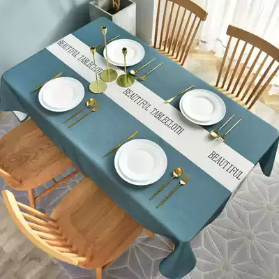 Cloth tablecloth waterproof and oil-proof disposable tea table cloth rectangular household table cloth Nordic simple ins style tablecloth
