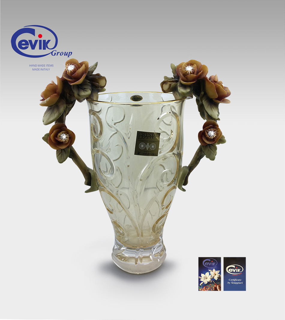 Italian original imported MURANO high-end luxury European-style crystal vase ornaments villa living room hotel interior