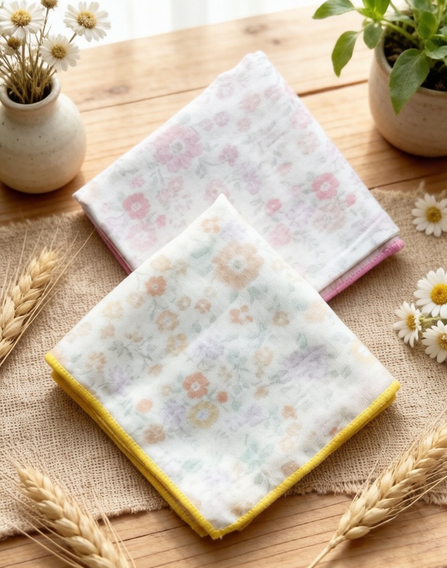 Double-Layer Cotton Gauze Handkerchief, Thick and Soft