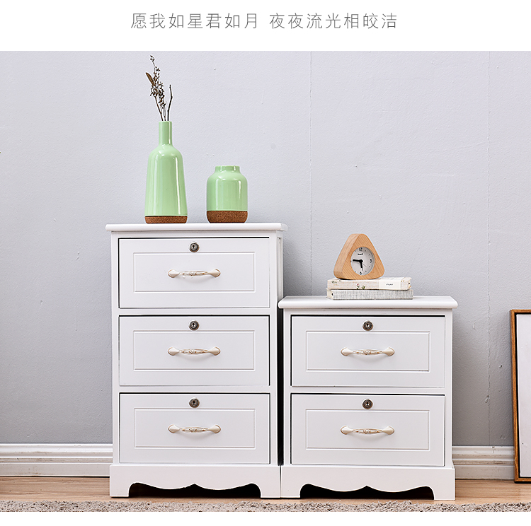 Châu Âu tủ đầu giường rắn gỗ tủ nhỏ gọn phòng ngủ giường tủ bảo quản hiện đại với khóa giao dịch nhỏ đơn giản giá rẻ - Buồng tủ nhựa quần áo