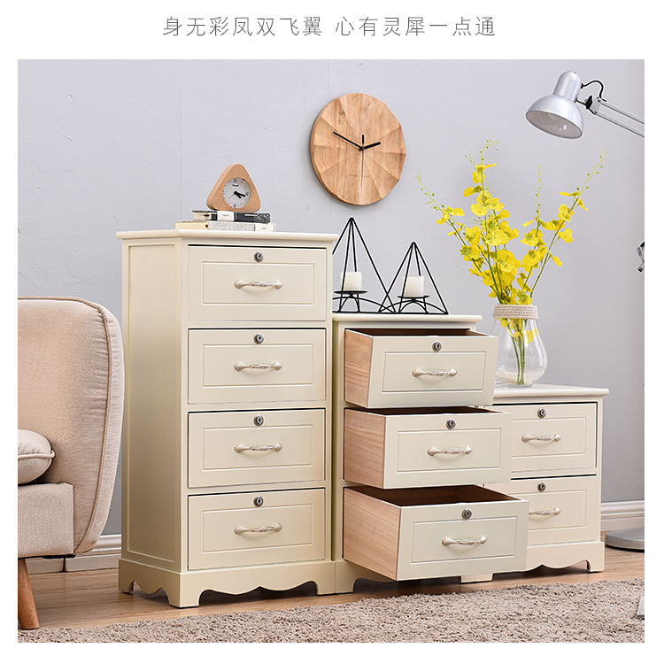 Châu Âu tủ đầu giường rắn gỗ tủ nhỏ gọn phòng ngủ giường tủ bảo quản hiện đại với khóa giao dịch nhỏ đơn giản giá rẻ - Buồng tủ nhựa quần áo