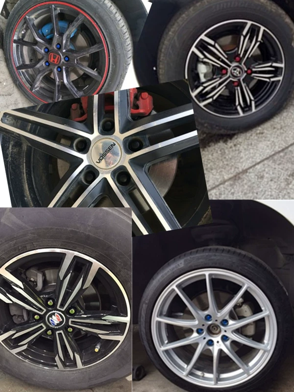 Xe sửa đổi bánh xe trung tâm chống trộm bên ngoài bảy góc hạt Full 20 miếng để gửi tay áo nắp lốp xe Mazda