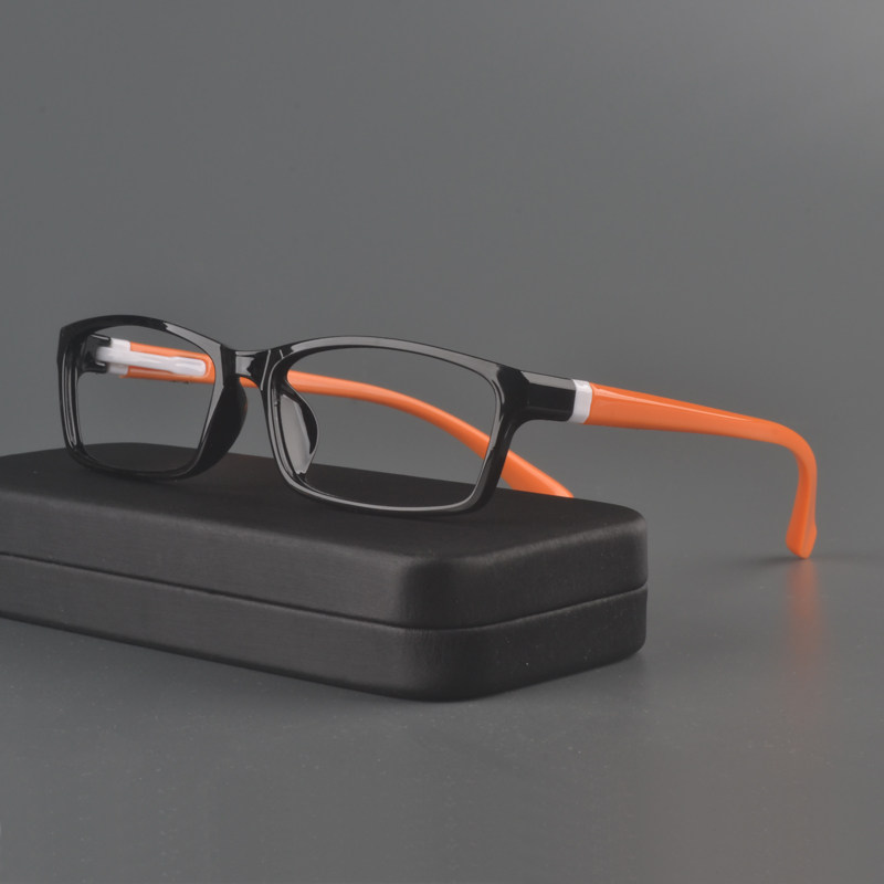 Resin myopia glasses frame male TR90 full frame ultra-light youth white anti-blue light discoloration anti-radiation tide female