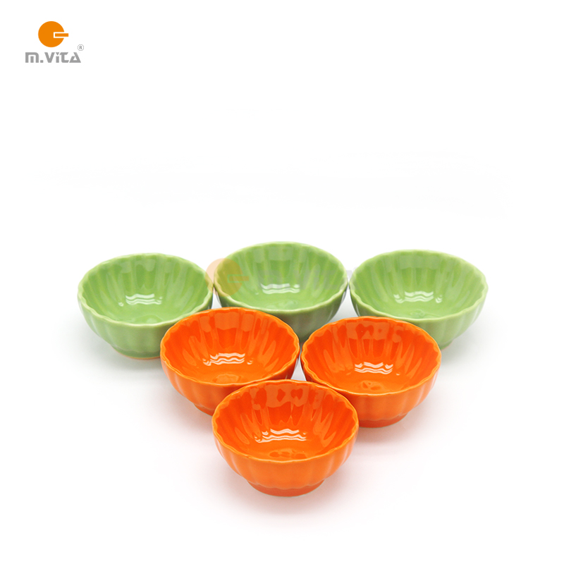 Monsheng Education Monzi Daily Life teaching aids IC CASA Environment Orange Green ceramic Chrysanthemum Dish