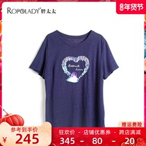 Fat Lady Plus Size Women Autumn Summer New Linen 100% Round Neck T-shirt Top Comfortable Short Sleeve 720101511