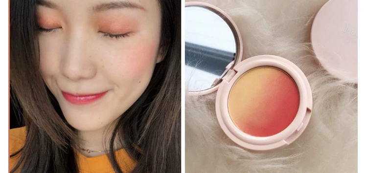 Judydoll màu cam mơ màng gradient ba màu hồng đào hoàng hôn kéo dài tự nhiên trang điểm nude trắng sáng tông màu da - Blush / Cochineal