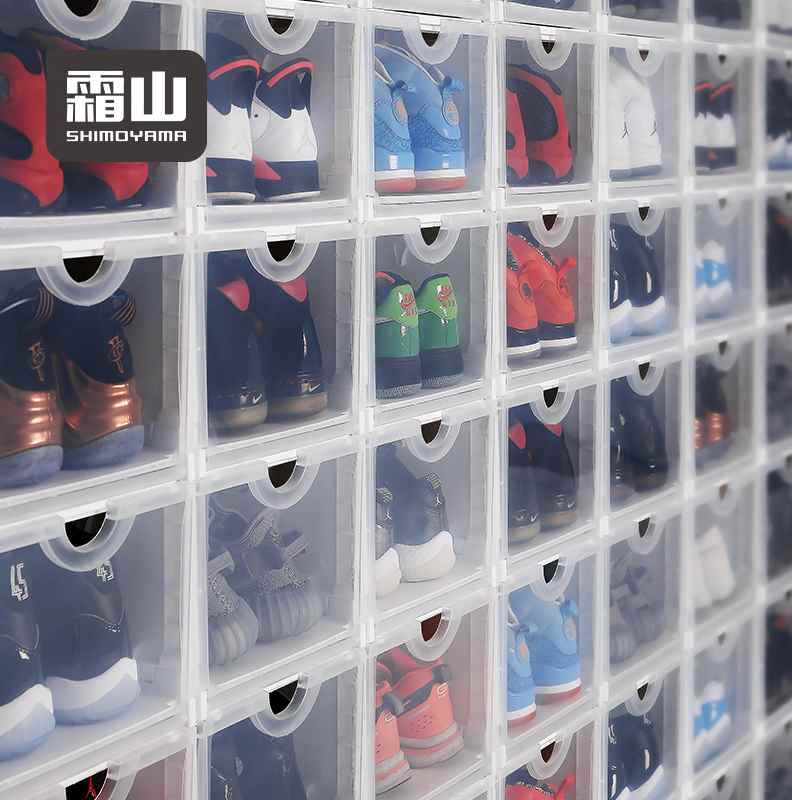 Japan's frost mountain double door simple combination shoe cabinet plastic flip shoe box men and women shoe storage box thickened entrance