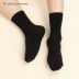 Vớ cotton văn hóa cotton nam 97% vớ cotton nam vớ trong ống màu đen thoáng khí rắn màu mùa thu và mùa đông tất  Vớ nam