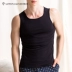 Cotton Văn hóa Vest nam 100% Cotton Vest Màu rắn Cotton Undershirt Áo thể thao không tay Đáy EB - Áo vest áo 2 dây lụa nữ Áo vest