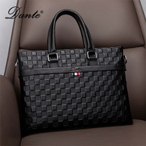 Male bag Business briefcase Leather men bag bag simple single shoulder soft skin bag head coat bag male