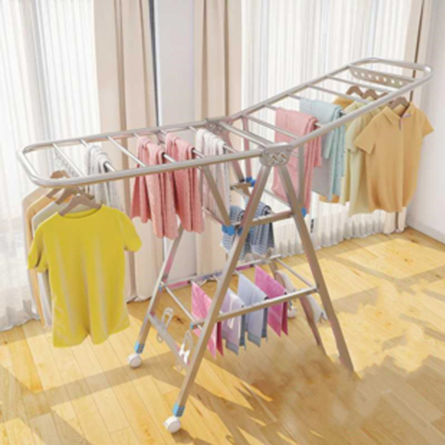 阳台不锈钢凉晾衣架落地折叠室内家用挂毛巾架晒架晒被子神器室外