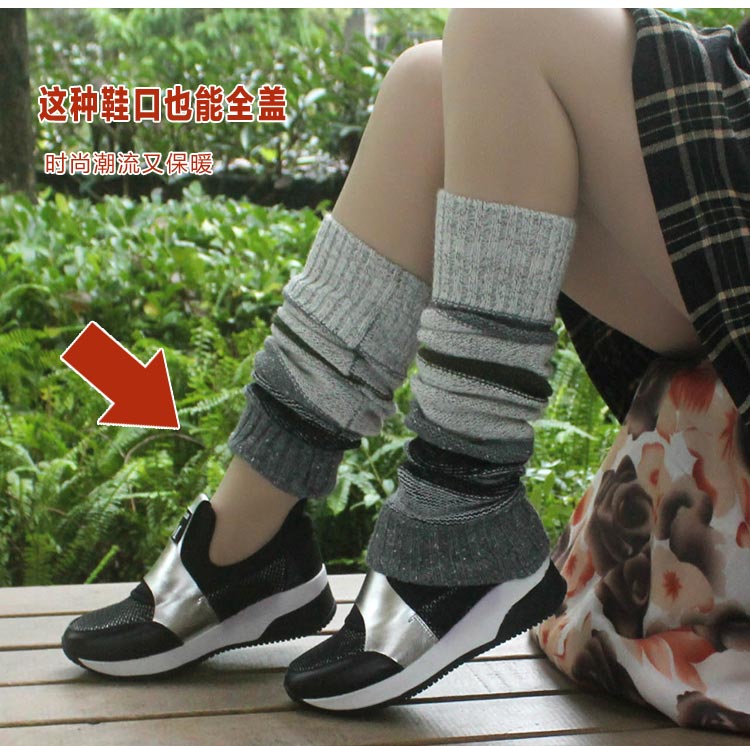Legging vớ của phụ nữ trên đầu gối vớ chân vớ vớ thời trang đan len chân mùa đông ấm áp đặt vớ vớ vớ