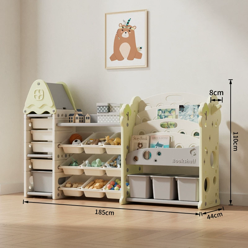 Toy, multilayer storage system, book with pictures, capacious bookshelf, classification